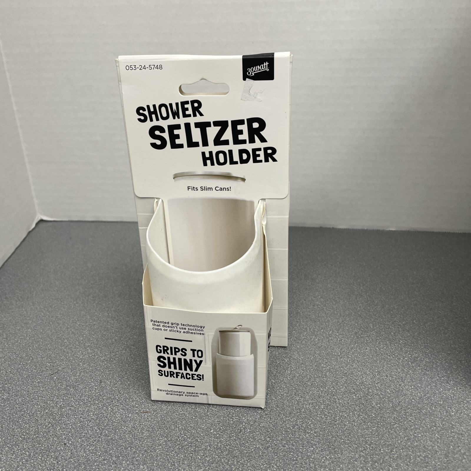 30 Watt Shower Seltzer Drink Holder - White - Fits Slim Cans