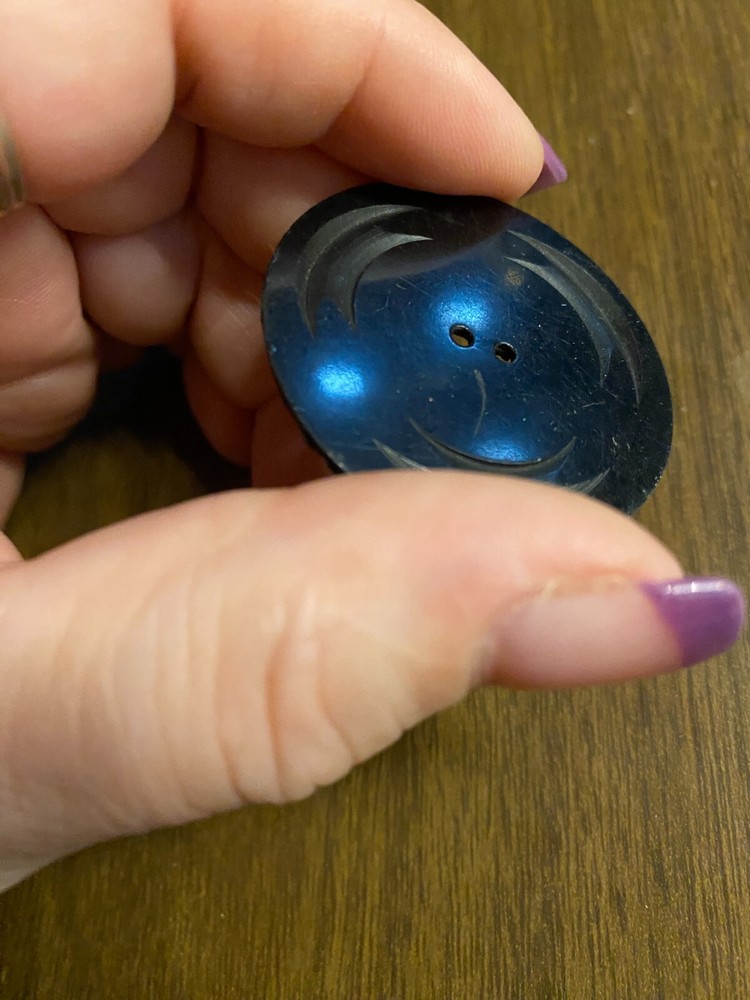 Vintage Black Record Style Plastic Coat Button 1 11/16"
