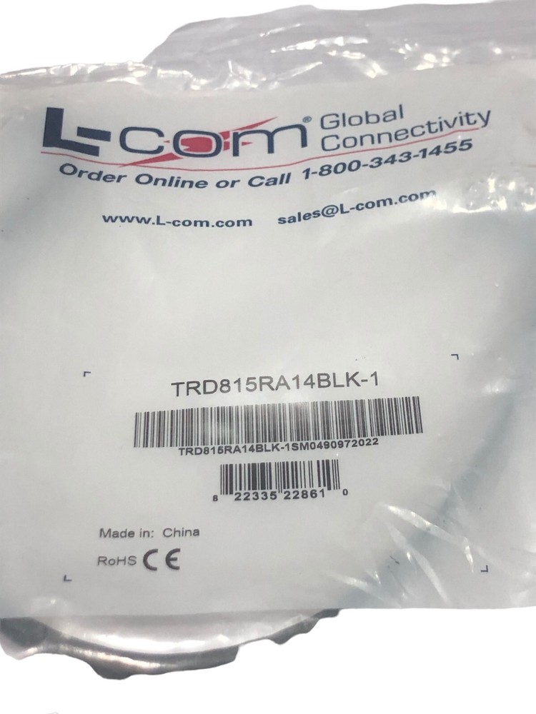 L-com Connectivity TRD815RA14BLK-1 Black