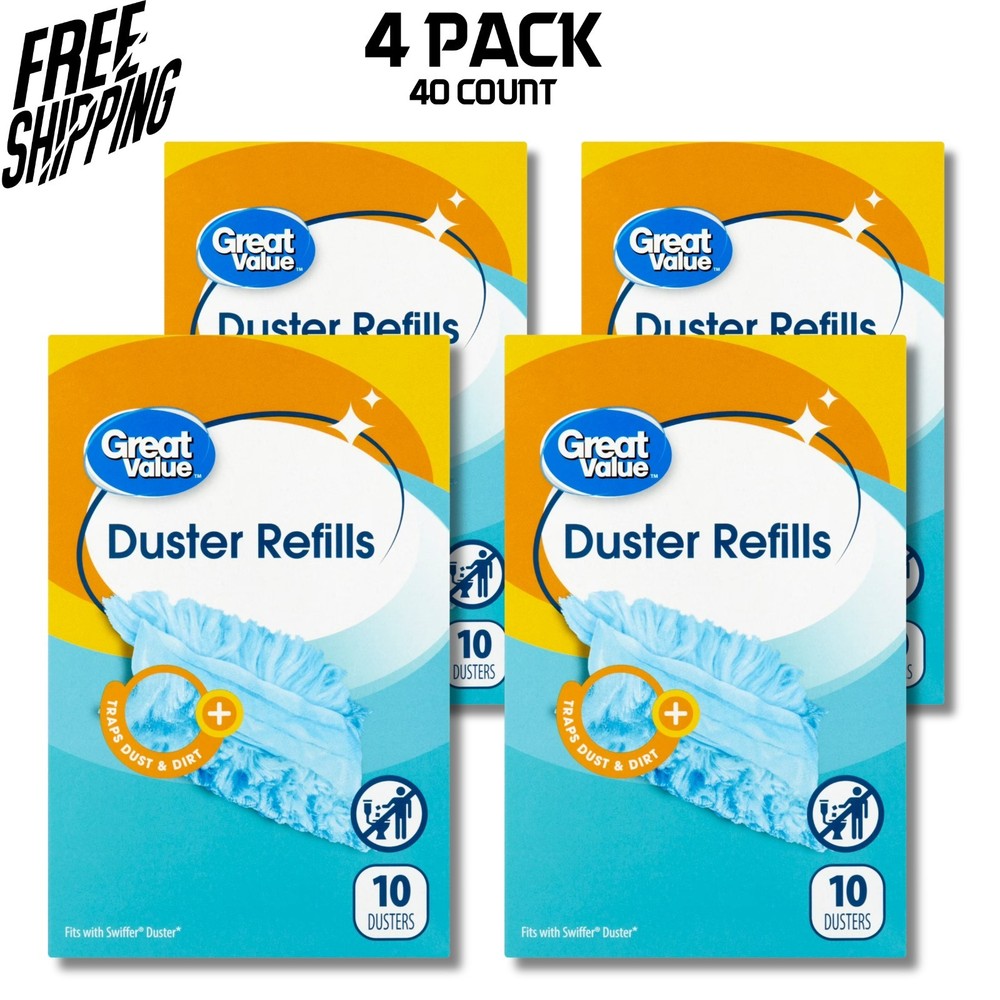 Great Value Duster Refills, 10 Ct 4 Pack - Compatible with Swiffer Dusters