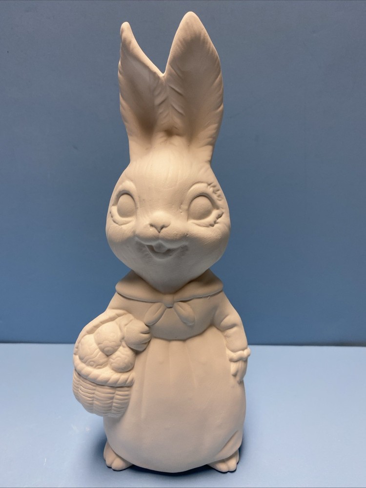 Ceramic Bisque Happy Easter Bunnie Ready To Paint For Easter