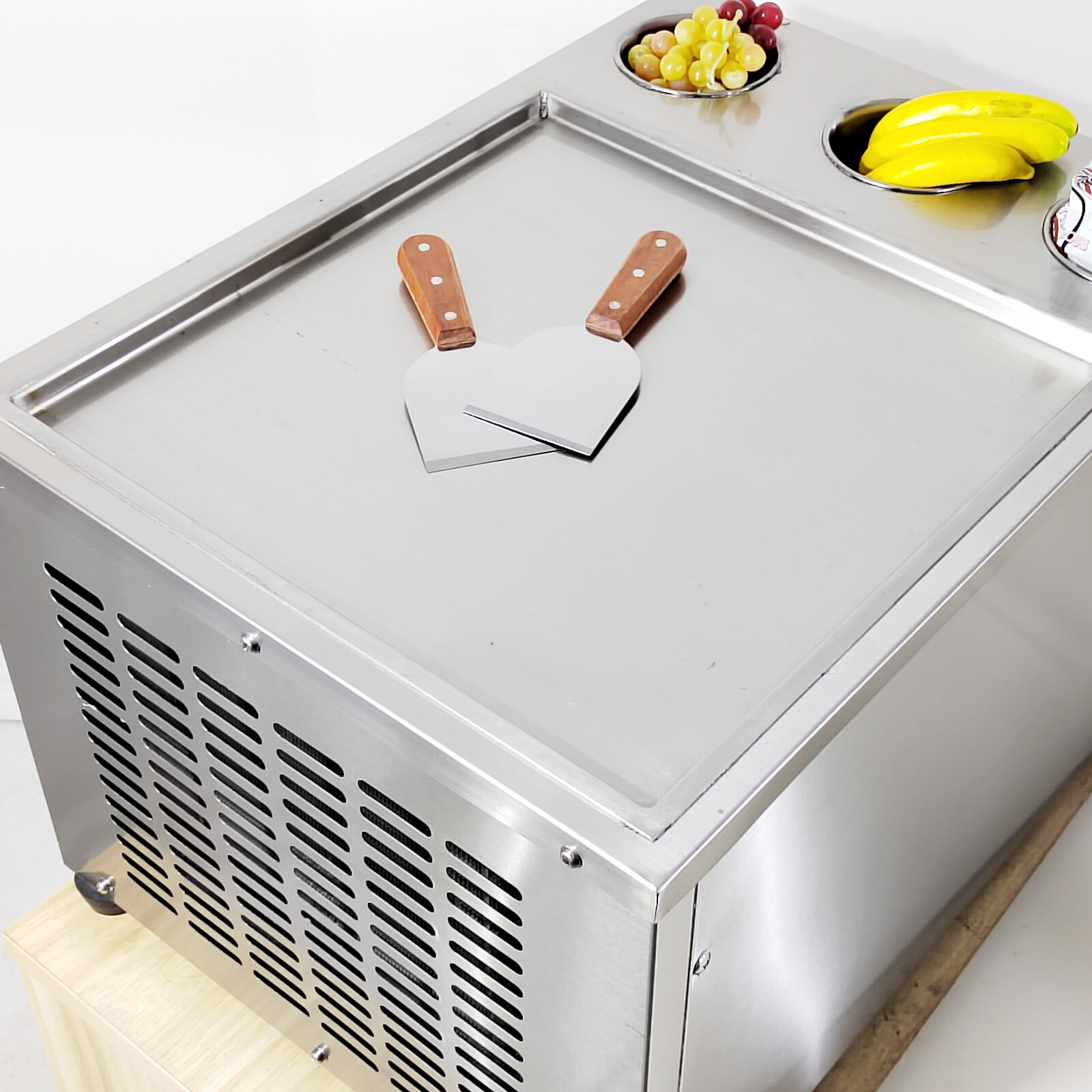 USA Kolice Countertop fry ice cream machine 18''x18'' square pan with 3 tanks