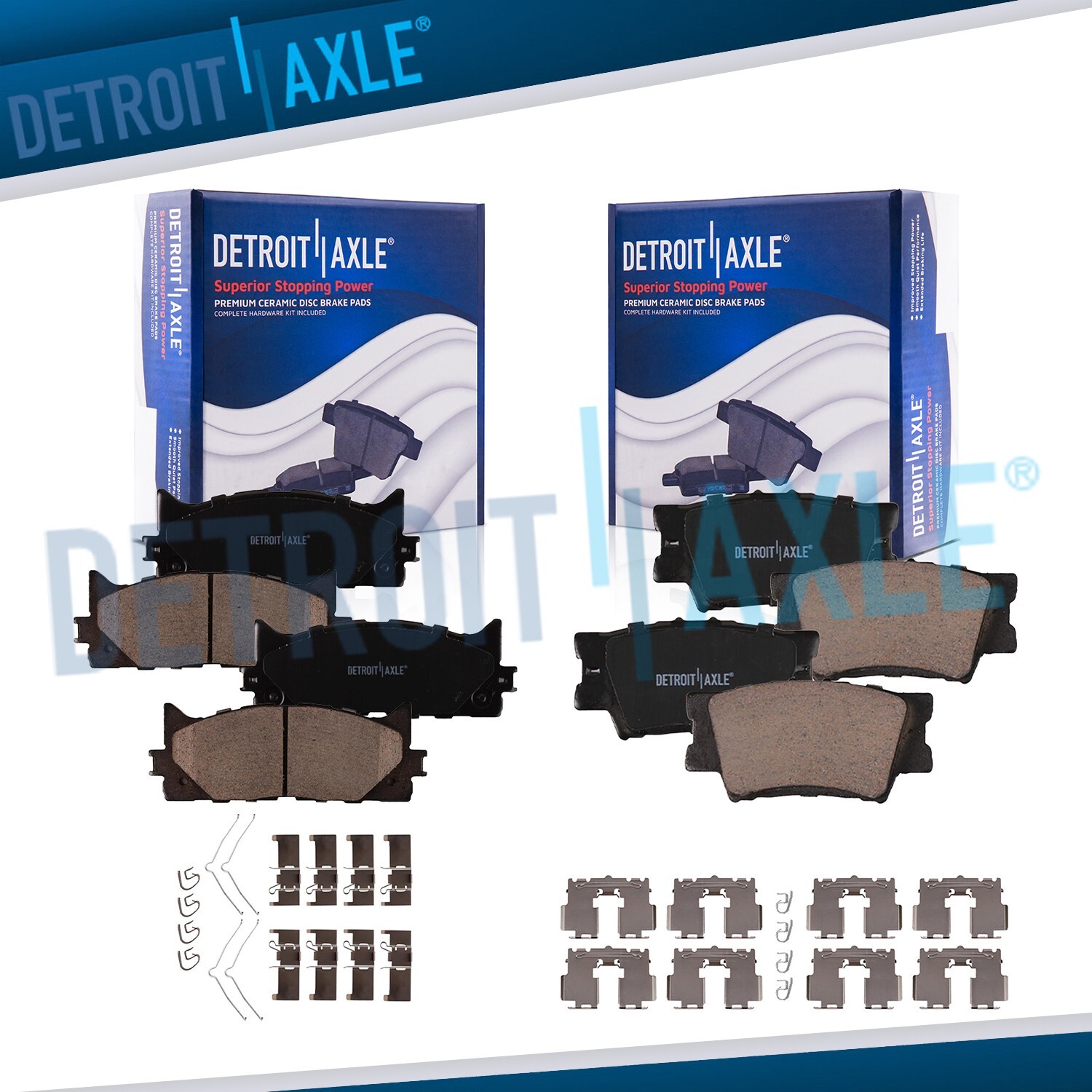 For 2007-2018 Toyota Camry Avalon Lexus ES300h ES350 Front Rear Brakes Pads Kit