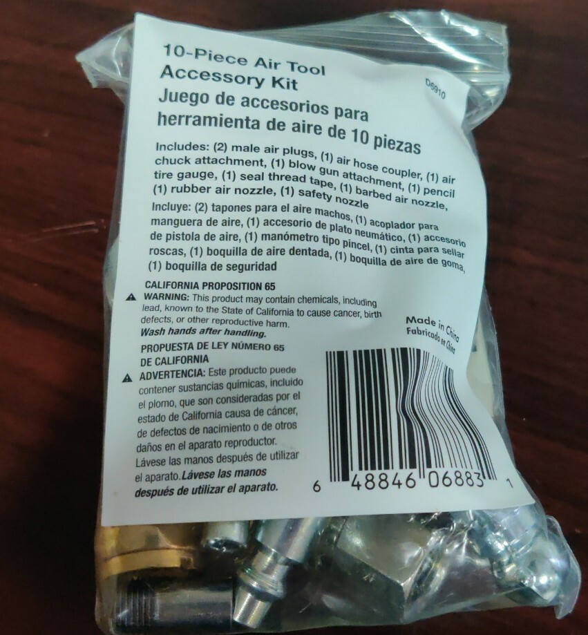 AIR COMPRESSOR ACCESSORY 10 PIECE KIT air tool accessory kit