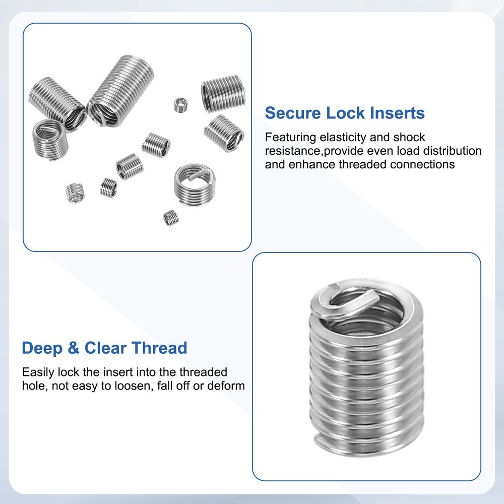 20pcs Wire Thread Inserts 6#-32 UNC 2.5D 8.8mm Helical Threaded Sleeve