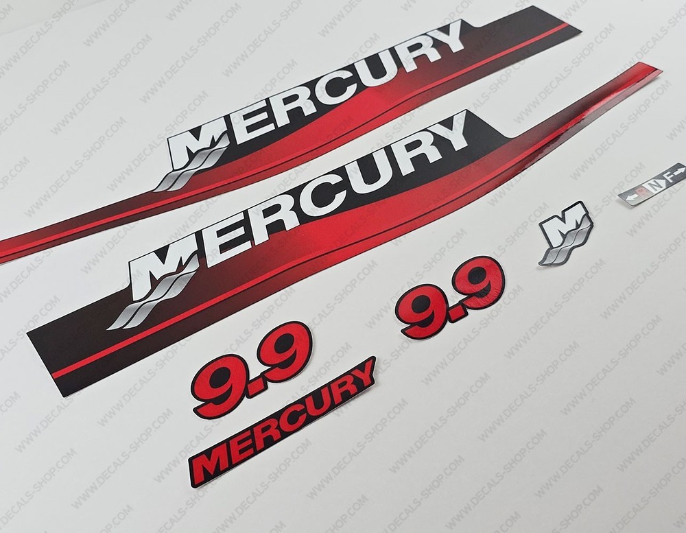 Mercury 9.9 hp Two Stroke 1999-2006 outboard engine decals sticker set
