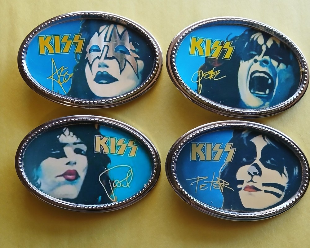 KISS set of 4 Epoxy Buckles -   Ace-Gene-Paul-Peter complete set New