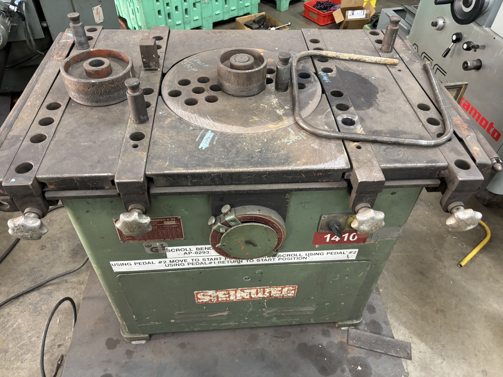 1985 1-1/4" STEINWEG MODEL #B32 REBAR, ROD & BAR ROTARY BENDER