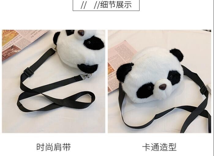 Soft Cute panda Plush Bag Shoulder Bag Cases Wallets Coin Purses Bags