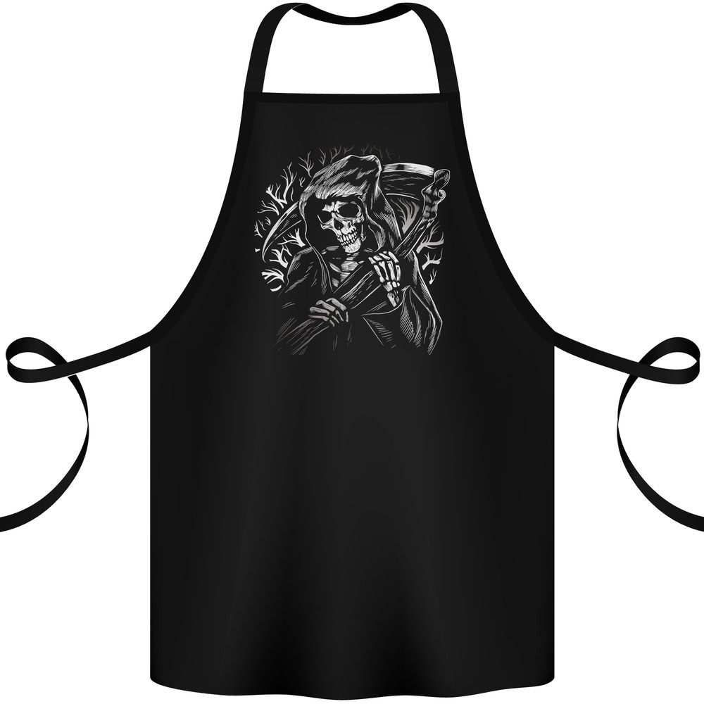 Grim Reaper Illustration Cotton Apron 100% Organic