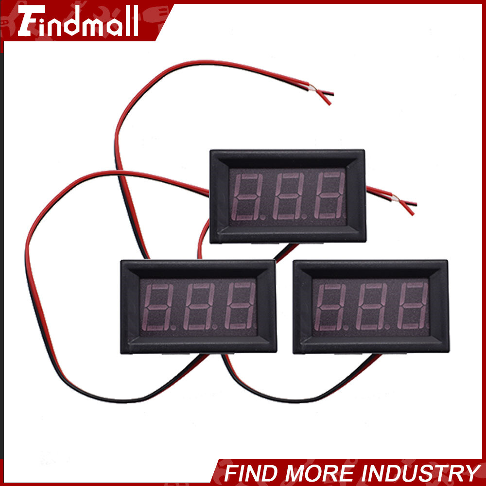 3× DC 4.5-30V Blue LED 3Digital Display Voltage Meter Voltmeter Panel Motorcycle