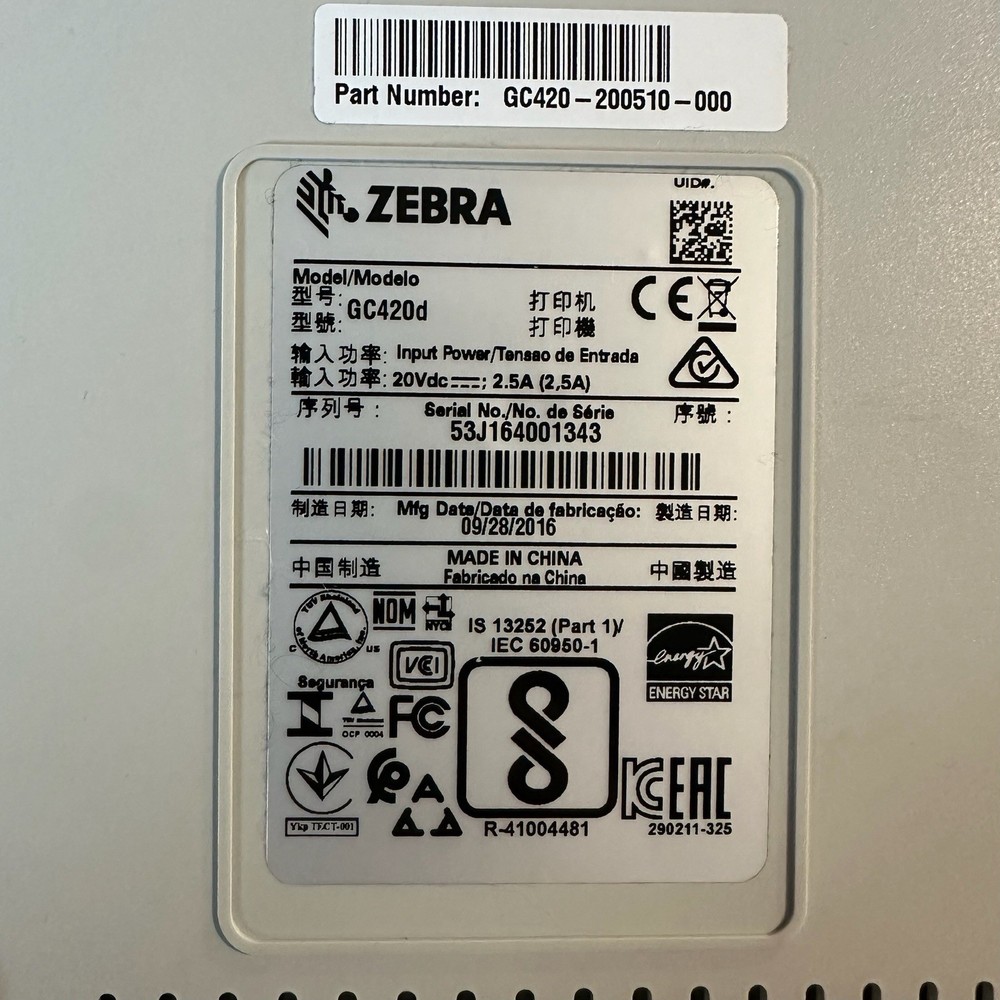 Zebra GC420D Thermal Shipping Label Printer