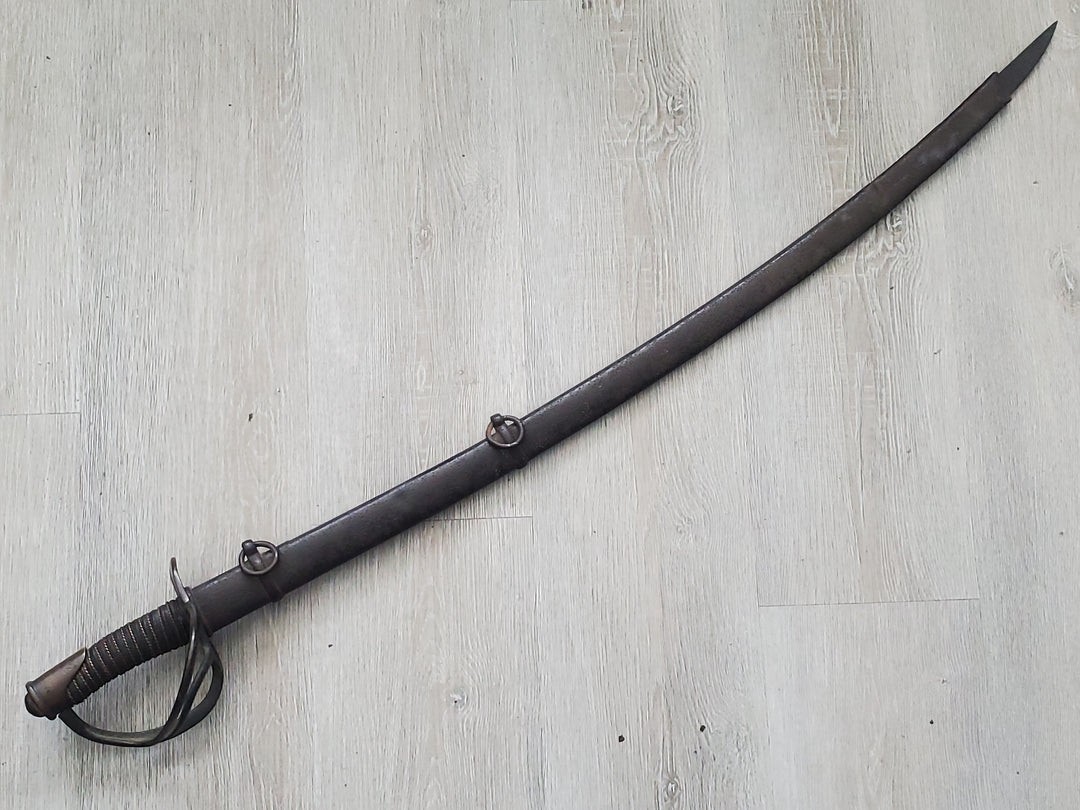 FRIEDRICK POETTER M1840 "OLD WRISTBREAKER" CAVALRY SWORD AND PARTIAL SCABBARD