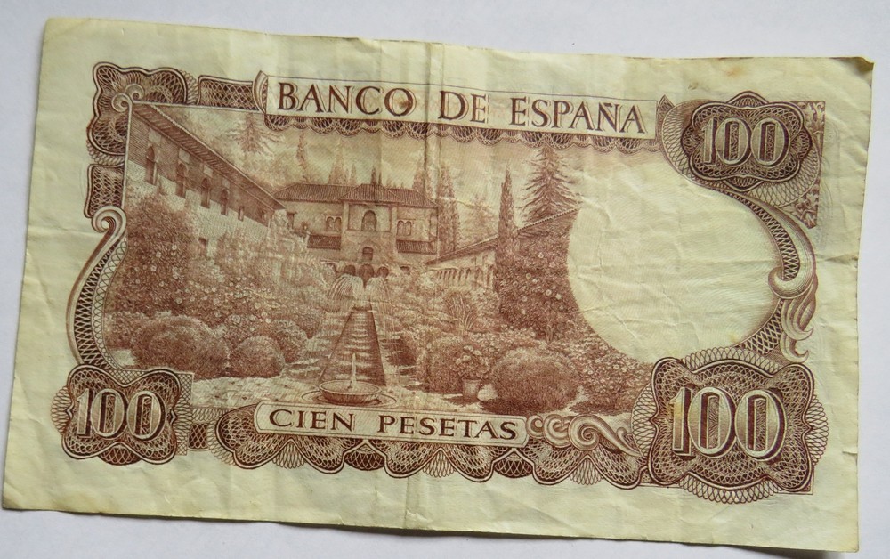 1970 Spain 100 Pesetas Banknote
