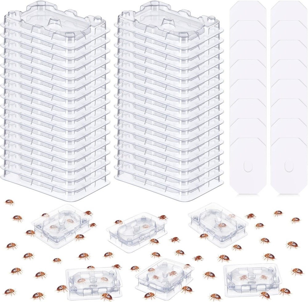 32 PCS Bed Bug Detector Reusable, Bedbug Traps with Strong Glue, Bedbug Intercep