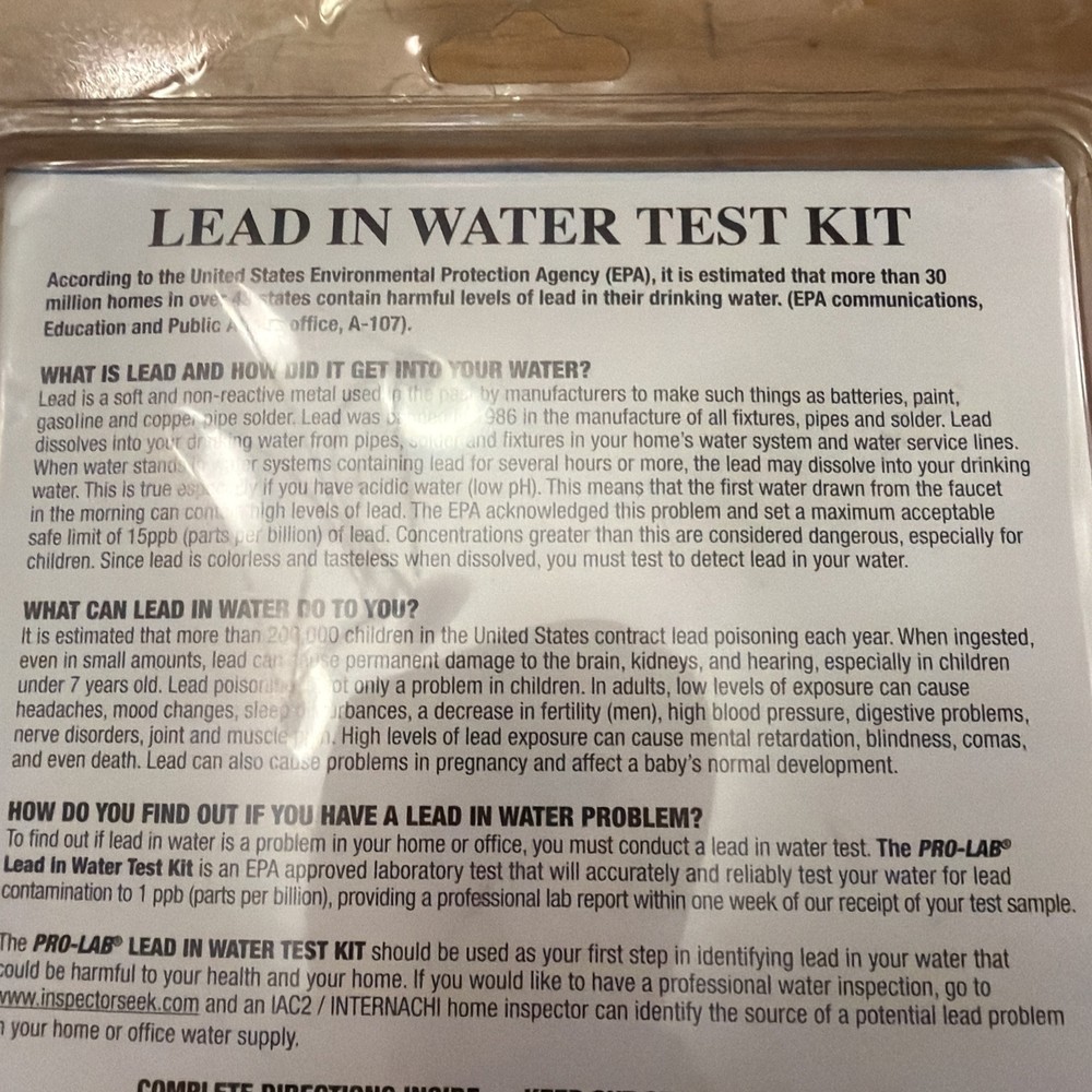 Lead In Water Test Kit Drinking Water Lead Detector Testing Kit by PRO-LAB
