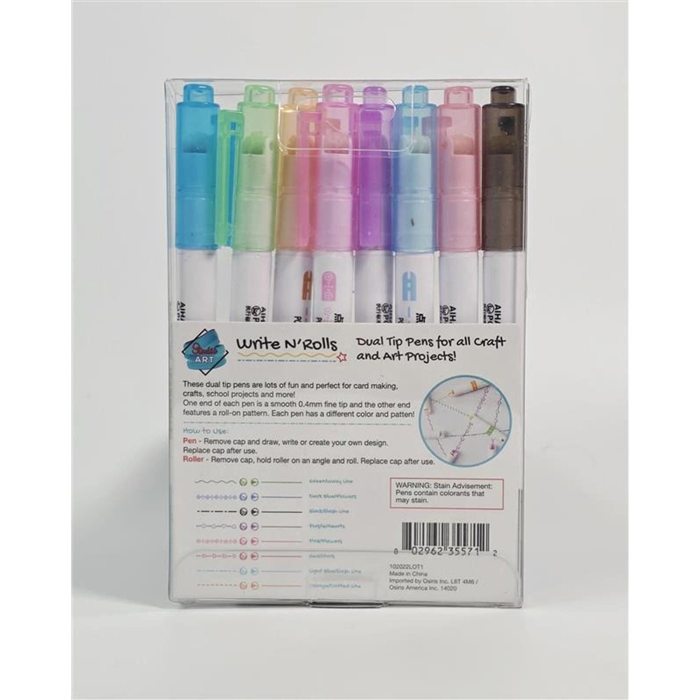 🎨✨ Write N’ Rolls – Dual Tip Pattern Pens (8-Pack, Brand New)