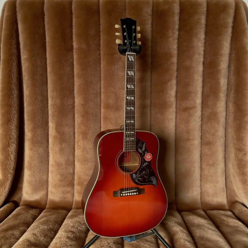 41' acoustic electric guitar hummingbird built-in pickups cherry burst bone nut