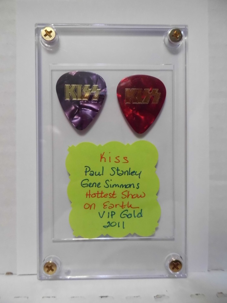 KISS "PAUL/GENE" TOUR GUITAR PICK IN CASE~2011~READ DESCRIPTION #79