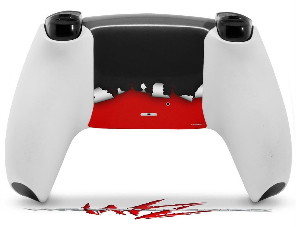 Skin Sony PS5 Controller Ripped Colors Black Red