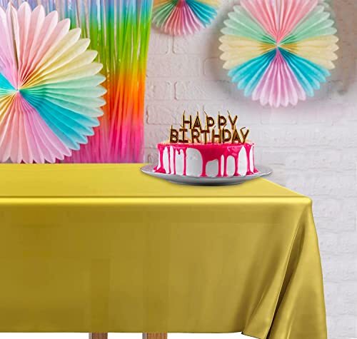 2 Rectangular Tablecloths BPA-Free Plastic, 54 x 108 2 Pack - Rectangle Gold
