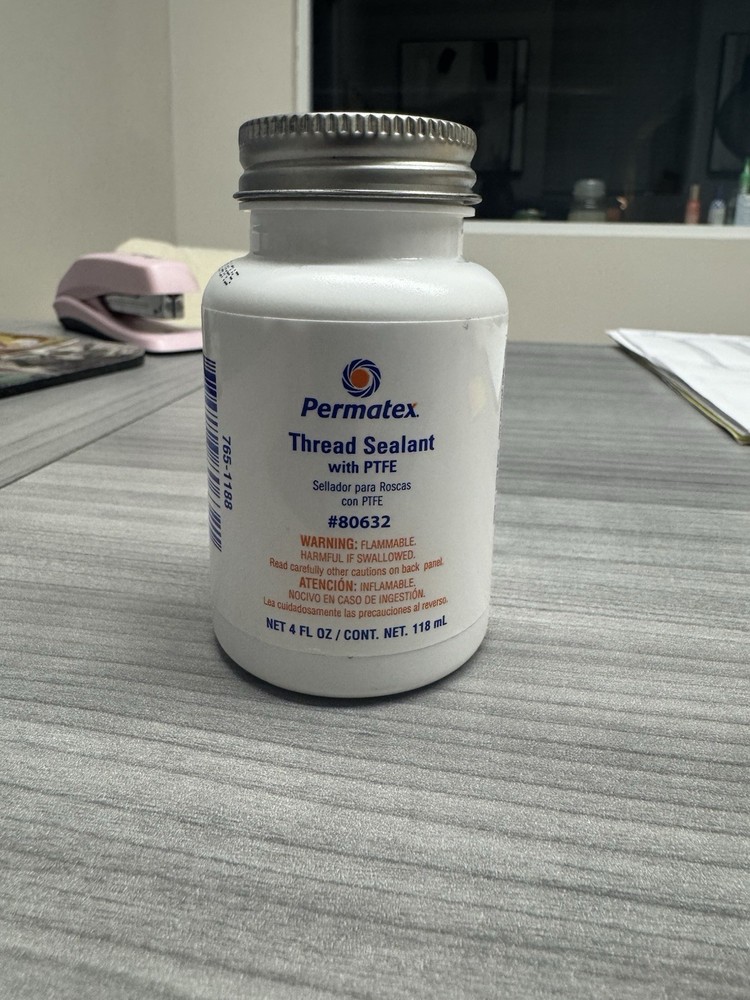 Permatex 80632 Thread Sealant with PTFE, 4 oz. , White