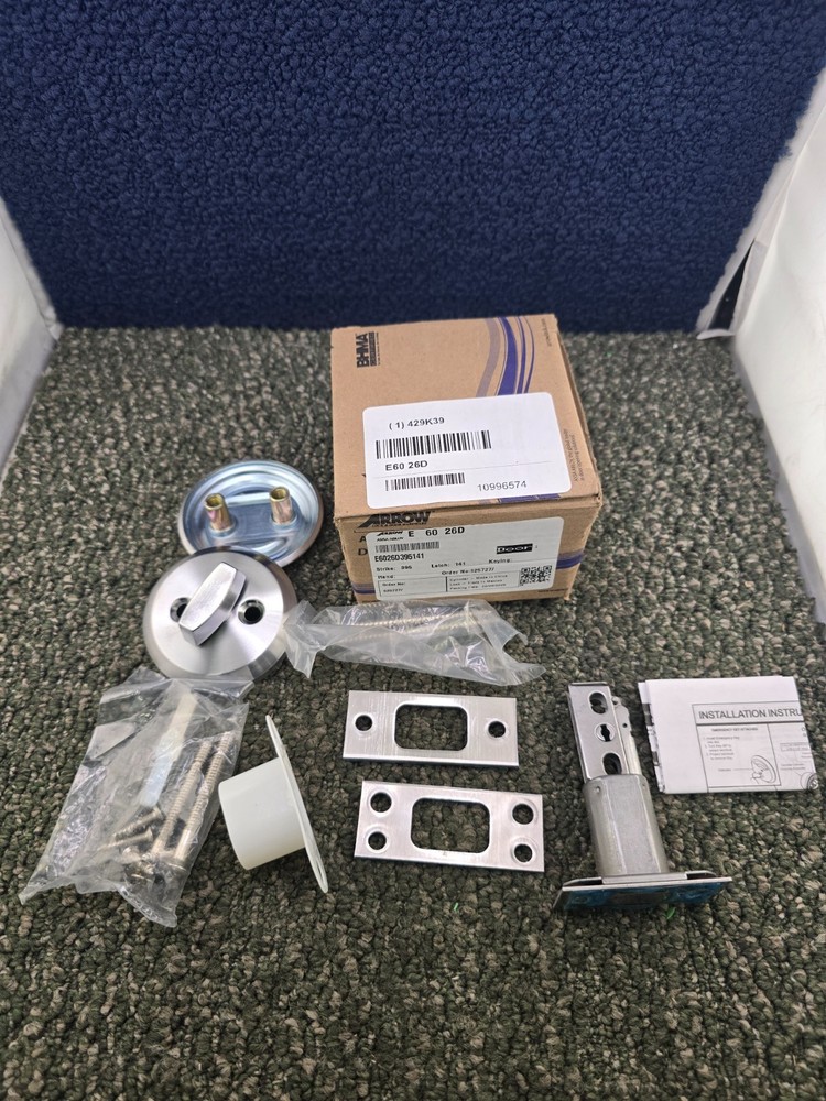 Arrow E60 26D Deadbolt Assembly Strike 395 Latch 141 E6026D