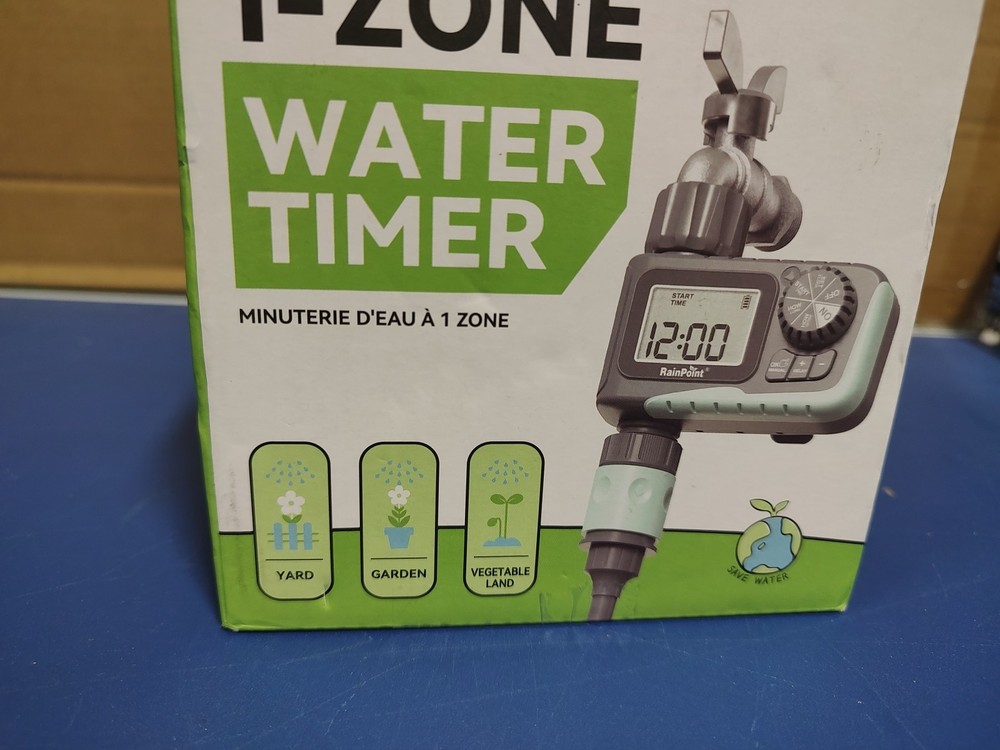 Rainpoint 1-Zone Water Timer ITV105 Water/Rustproof Rain Delay Watering