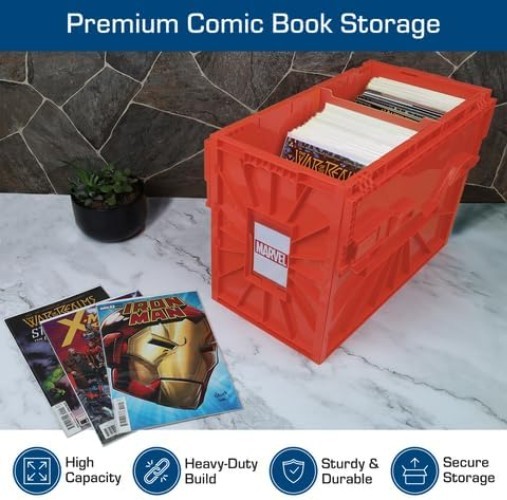 Short Comic Book Bin | Holds 150 Comics | Stackable Plastic Storage | Acid-Fr...