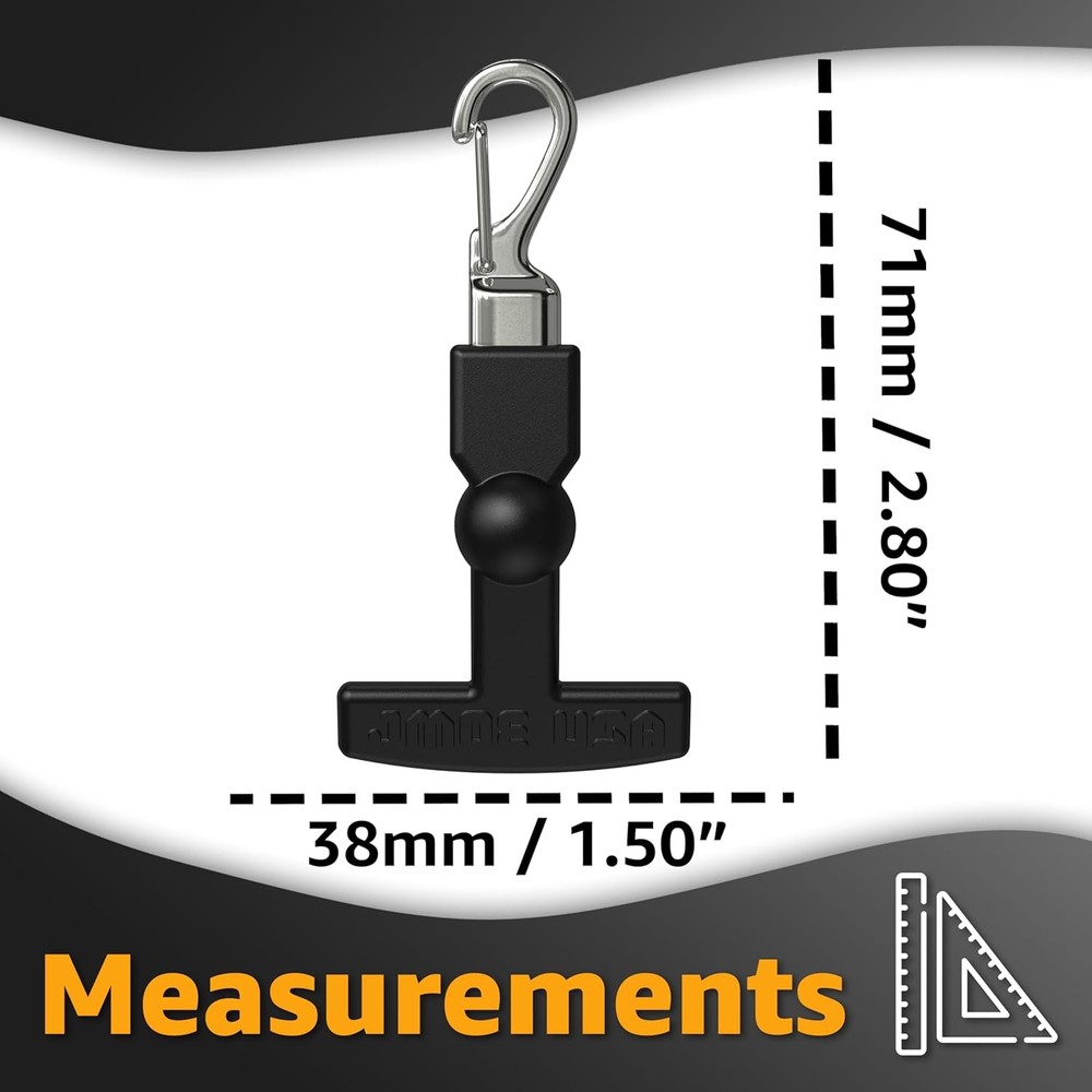 Jmoe USA Clippable Replacement T-Latch Zipper Pulls | Compatible Large, Black