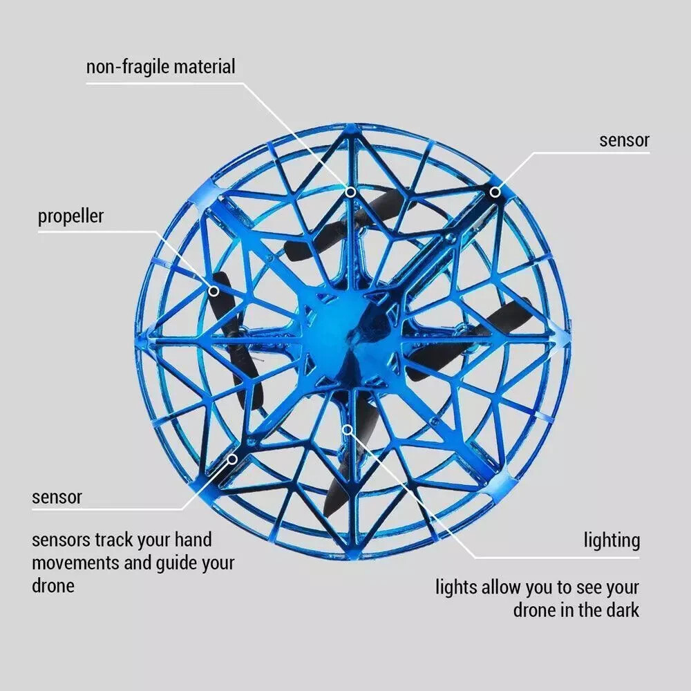 UFO Interact With Your Drone By Hand Blue