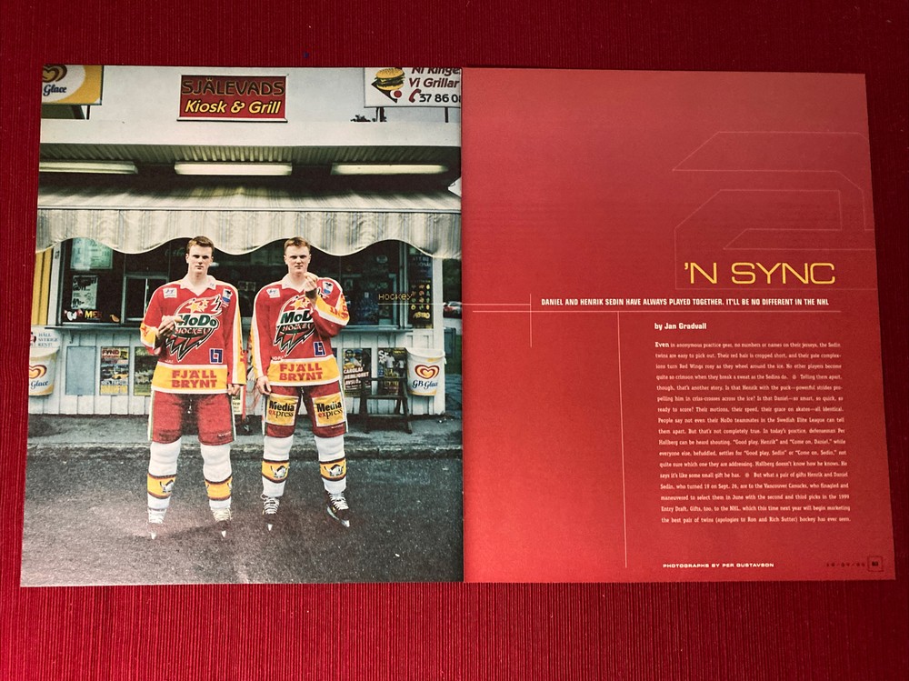 Daniel & Henrik Sedin 4-page 1999 Print Article Great To Frame!