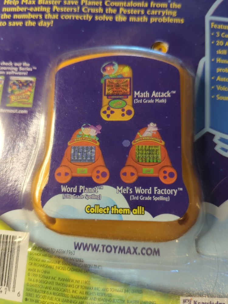 Vintage 1999 NOS Math Blaster Handheld Electronic Learning Game Add Subtraction