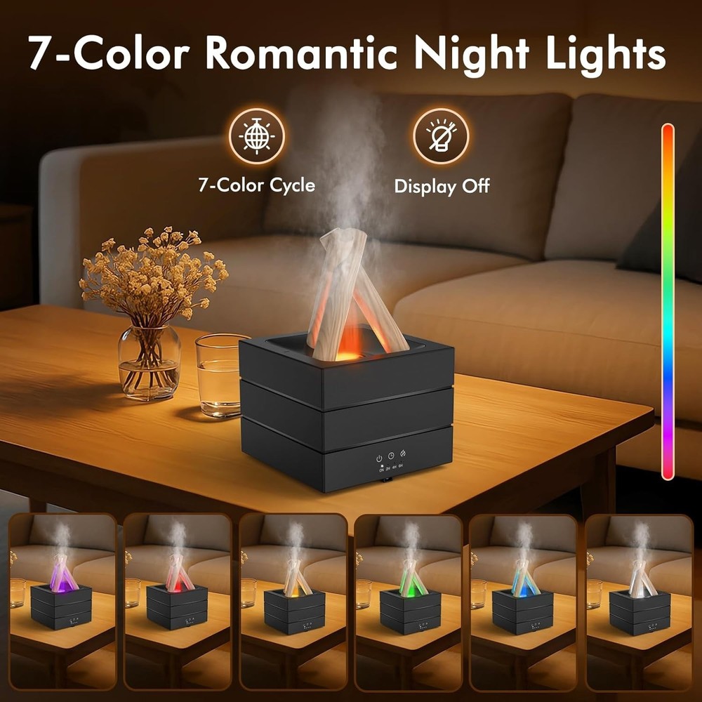 280ML Ultrasonic Humidifier with Essential Oil Diffuser,Remote Control, 7 Colors