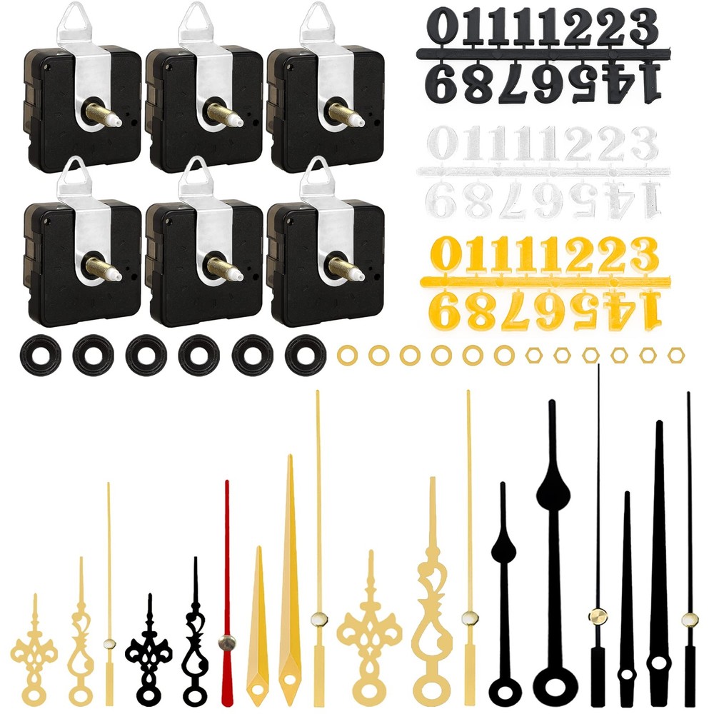 6pcs High Torque Quartz Clock Movement Mechanism Replacement Clock Numerals K...