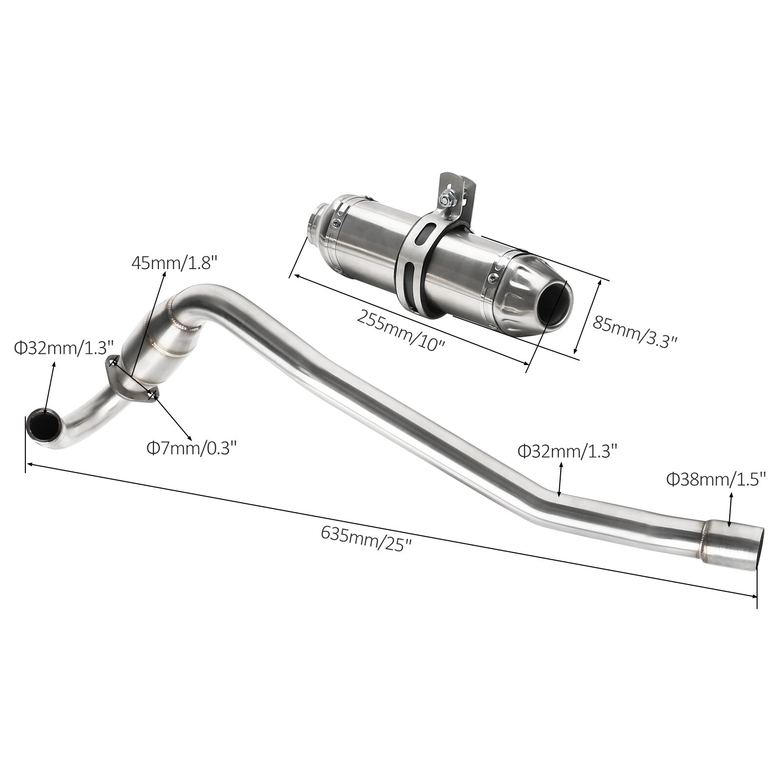 Exhaust Pipe Muffler Assembly for Dirt Pit Bike SSR Apollo CRF70 150CC 140cc