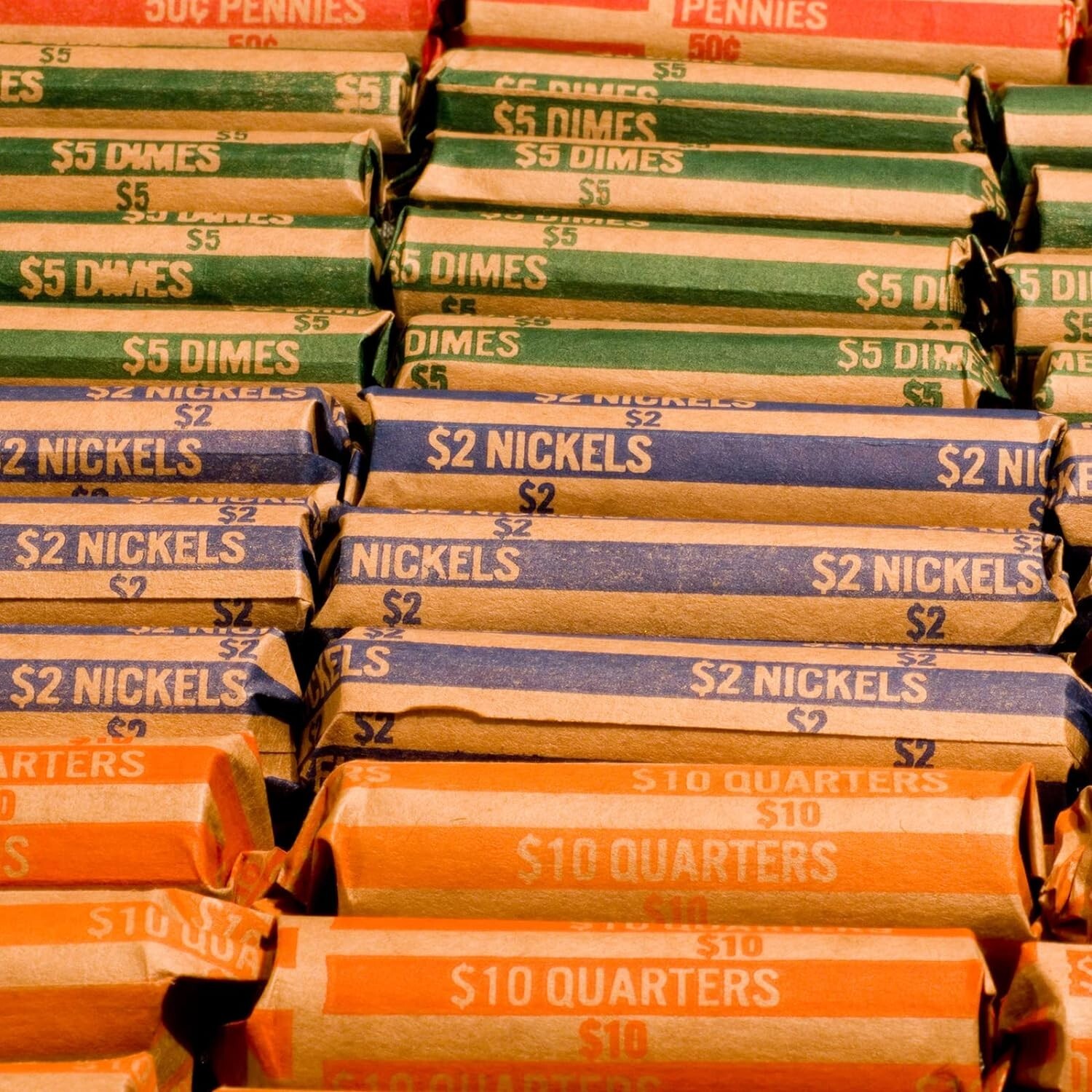400 PCS Assorted Coin Roll Wrappers–100 Penny, 100 Nickel, 100 Dime, 100 Quarter