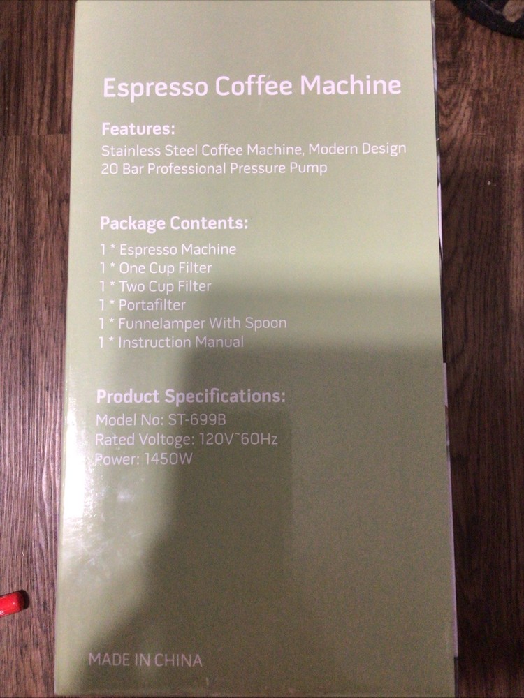 Espresso Coffee Machine 20 Bar ST-699B