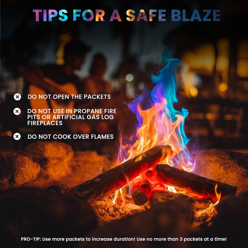 Magical Flames Fire Color Changing Packets Fire Pit (12 Pack), Fire Color Packet