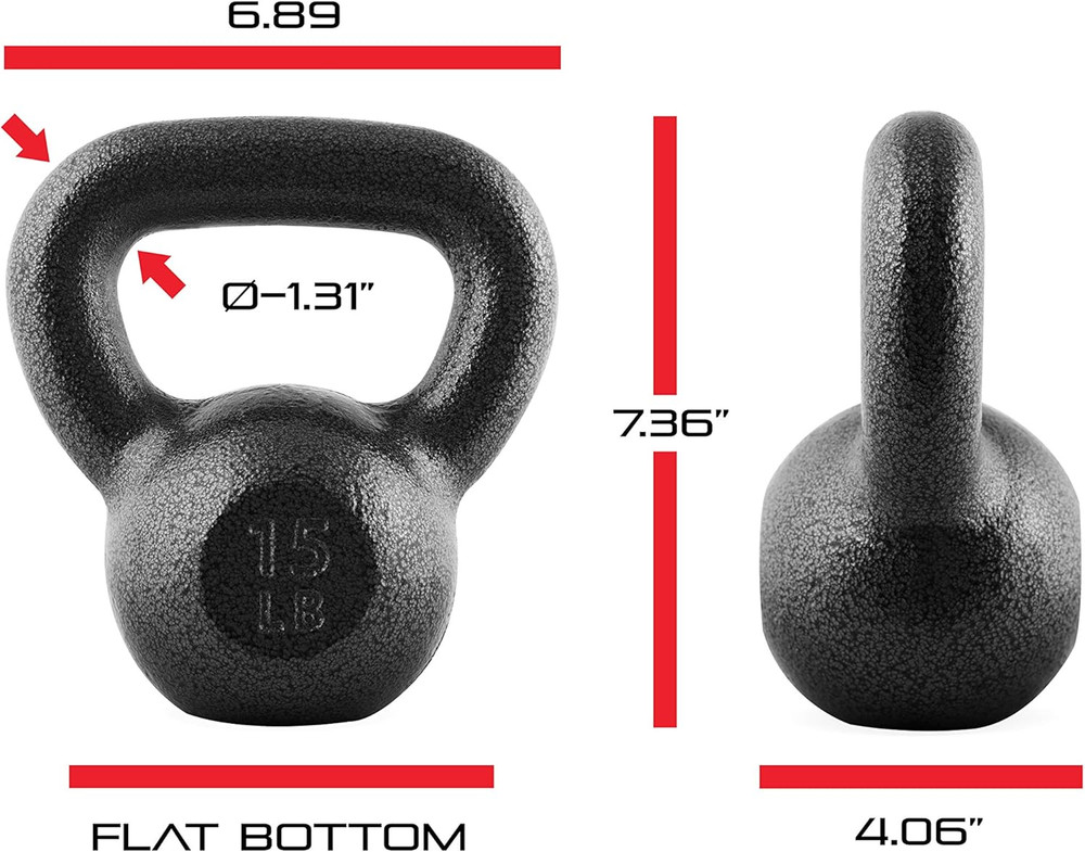 Black Cast Iron Kettlebell Single or Set | 10-80 Lbs