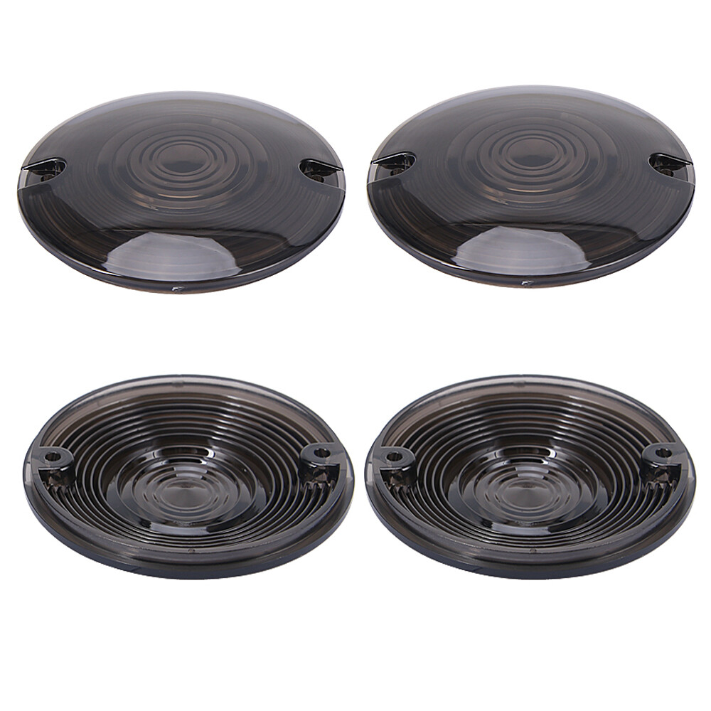 4x Smoked Turn Signal Light Lens Covers For Harley Touring Road Electra Glide