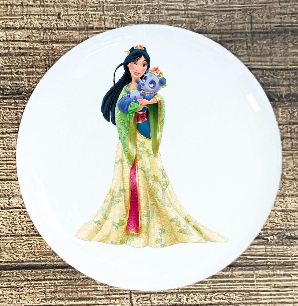 Mulan Disney Princess kitchen cabinet knobs white ceramic knob pull