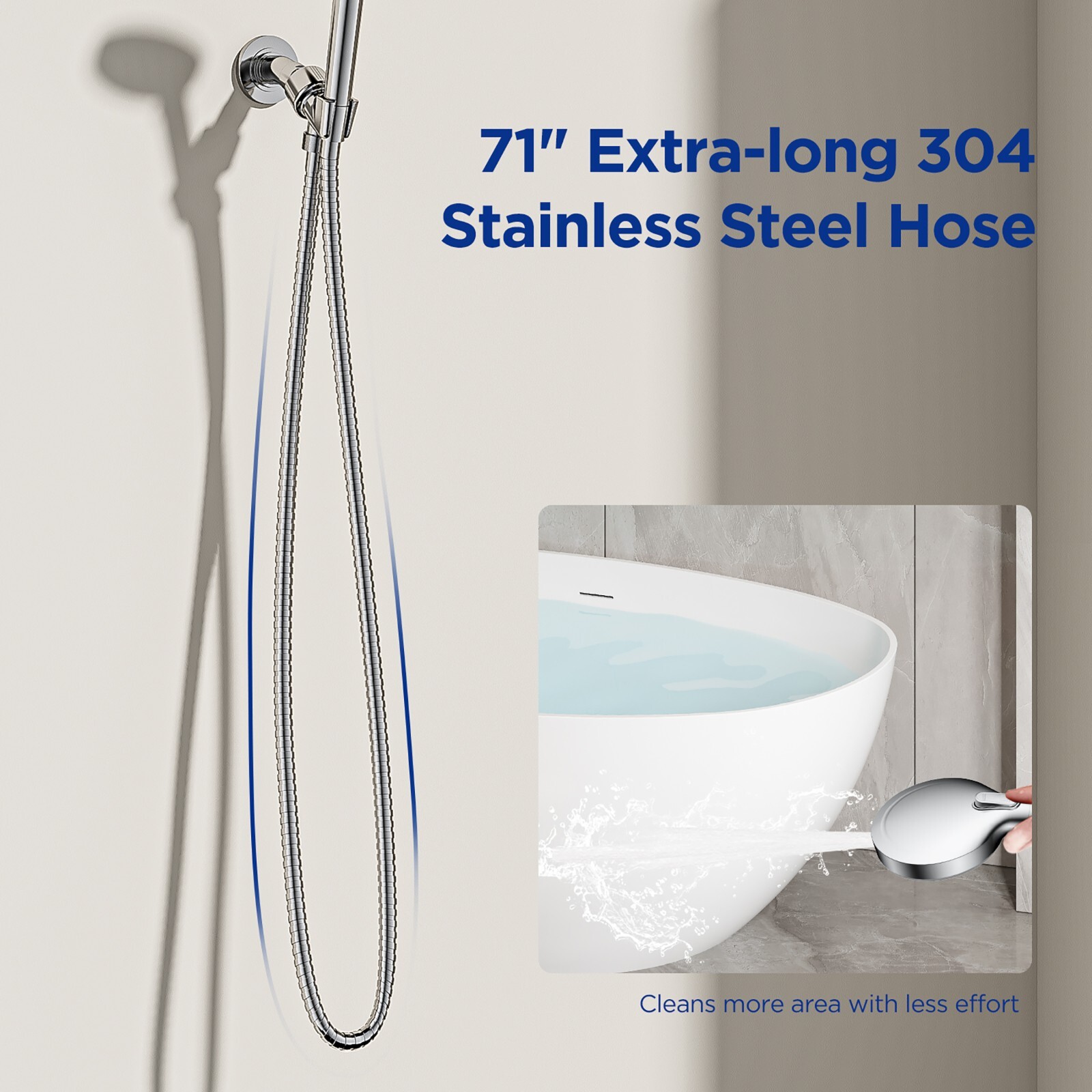 Filter Shower Head-10 Modes, High Pressure Water-Saving, DOE Certified, 71" Hose