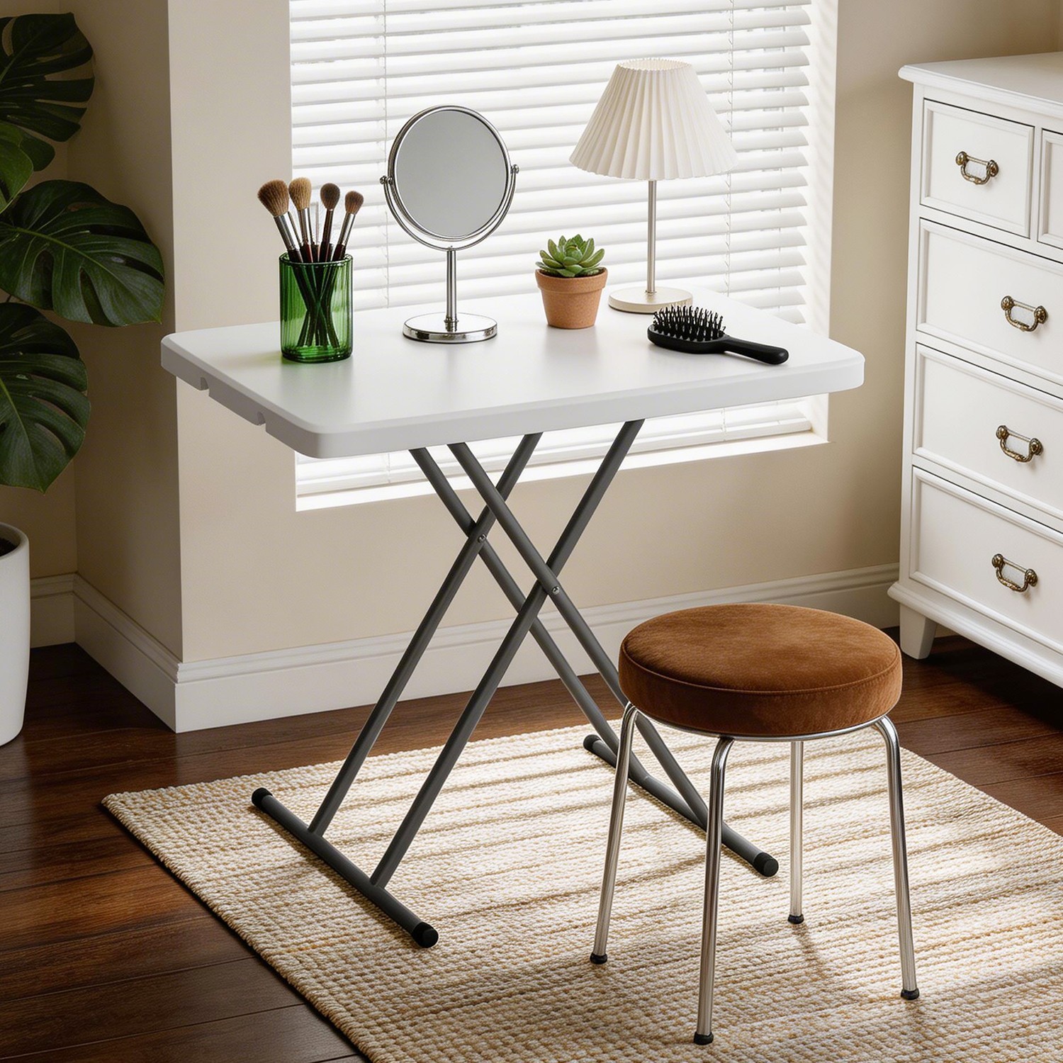 30 Inch Folding Table, Utility Foldable Table for Small Spaces,Small Desk Adjust