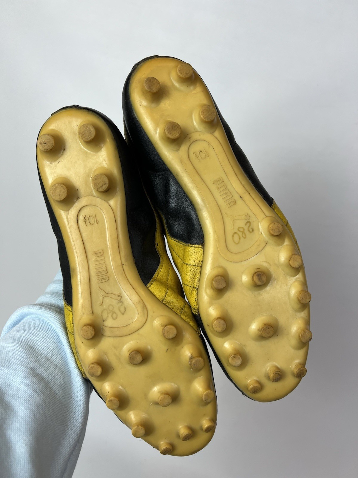 Vintage PUMA BORUSSIA Soccer Futbol Cleats Black Yellow