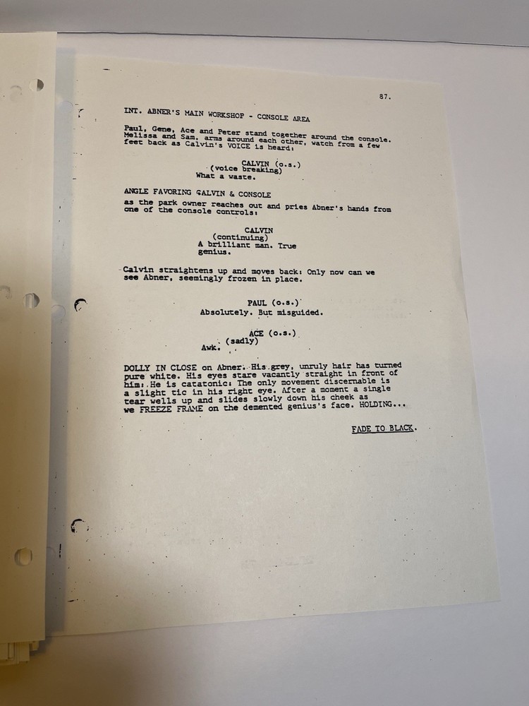 'KISS Meets the Phantom' Movie Screenplay / Script - *RARE* 1st Draft Copy