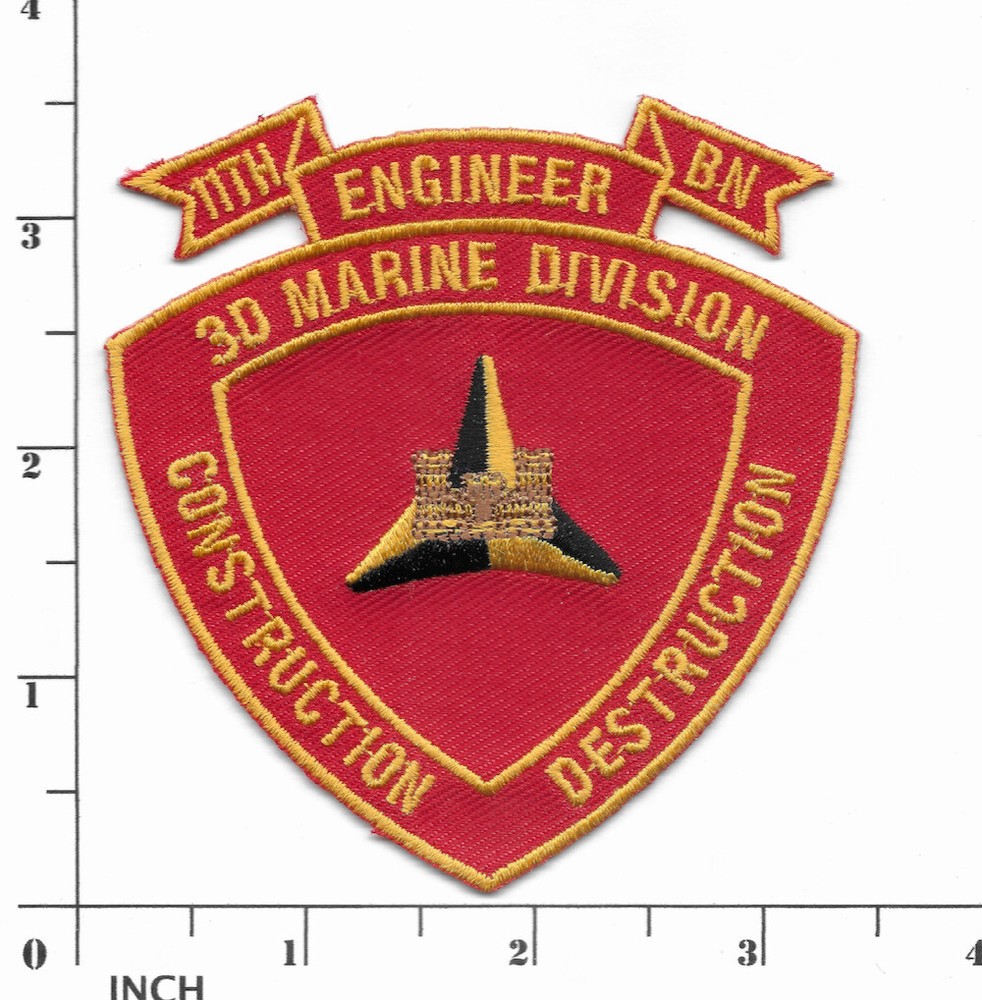 USMC 11th Eng Bn Vietnam -type! PATCH 11th Engineer Battalion 3rd MarDiv Marines