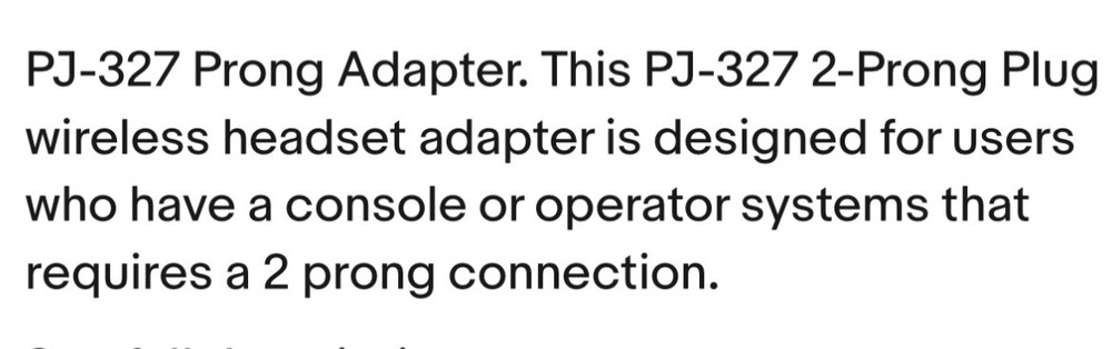 PJ-327 Prong Adapter