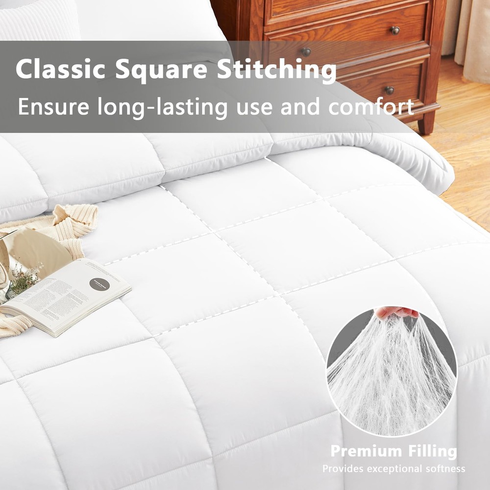 CozyLux Full Size Comforter Sets - White Size, 3 Full,