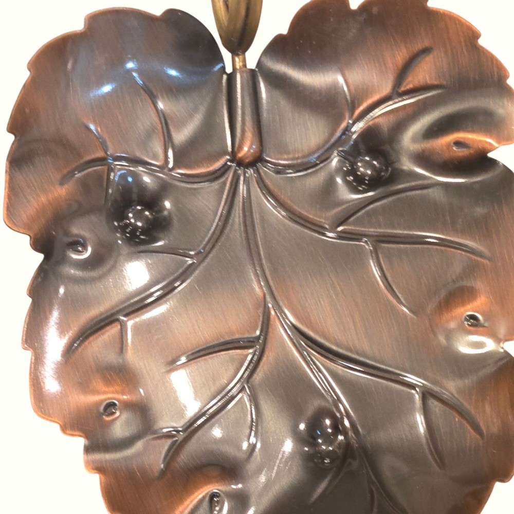 Vintage Coppercraft Guild Hammered trinket dish Leaf 3pc Set mini trays